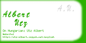 albert utz business card